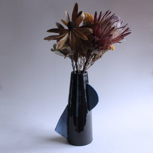 SLIGHT SECOND:  Glossy Black Shapes Vase