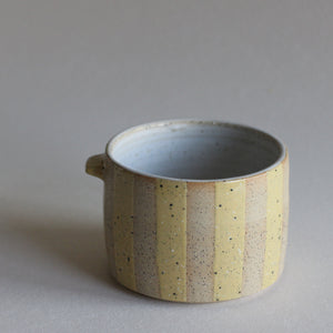 Speckled Yellow Striped Coffee Cup