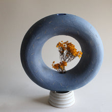 Load image into Gallery viewer, Cobalt Blue Confetti Doughnut Vase

