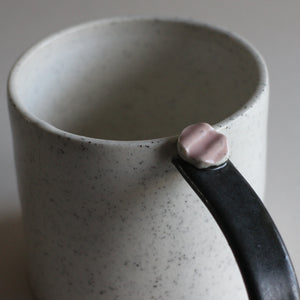 White Mug with Contrast Black Handle
