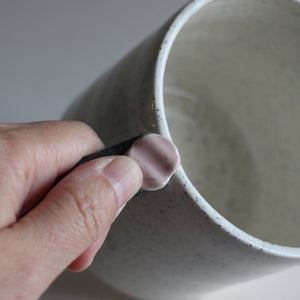 White Mug with Contrast Black Handle