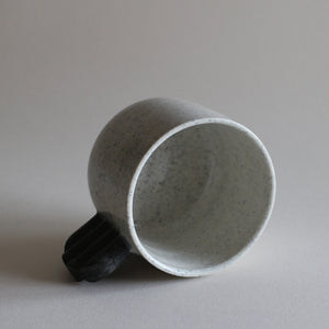Speckled Cup with Contrast Black Handle